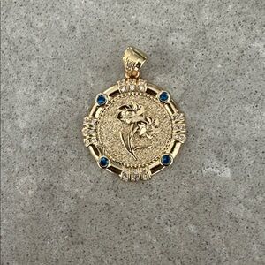 March Birth Month Flower and Birthstone Pendant